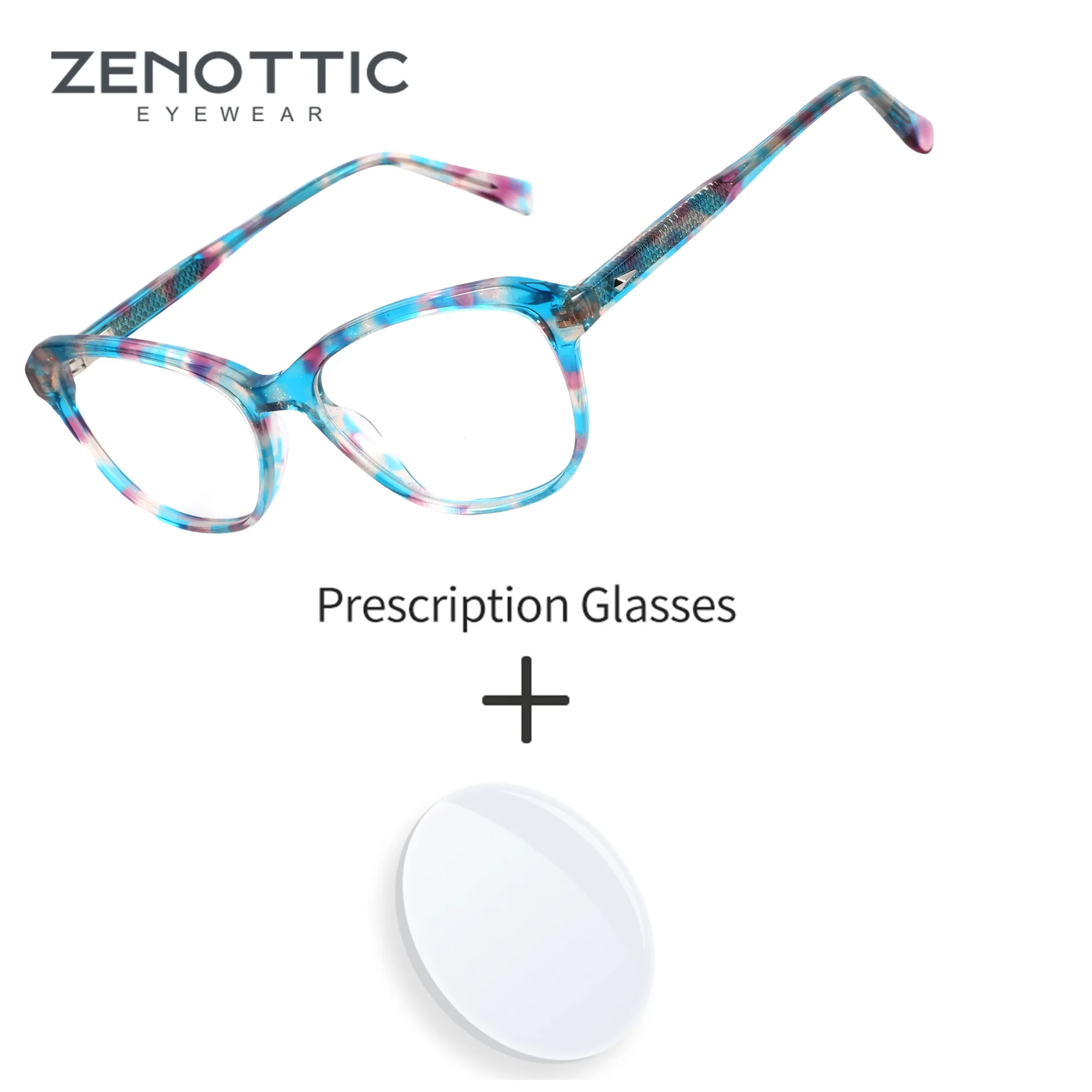 

ZENOTTIC S Size Women Butterfly Acetate Prescription Glasses Vision Correction Anti-Blue Light Photochromic Optical Myopia