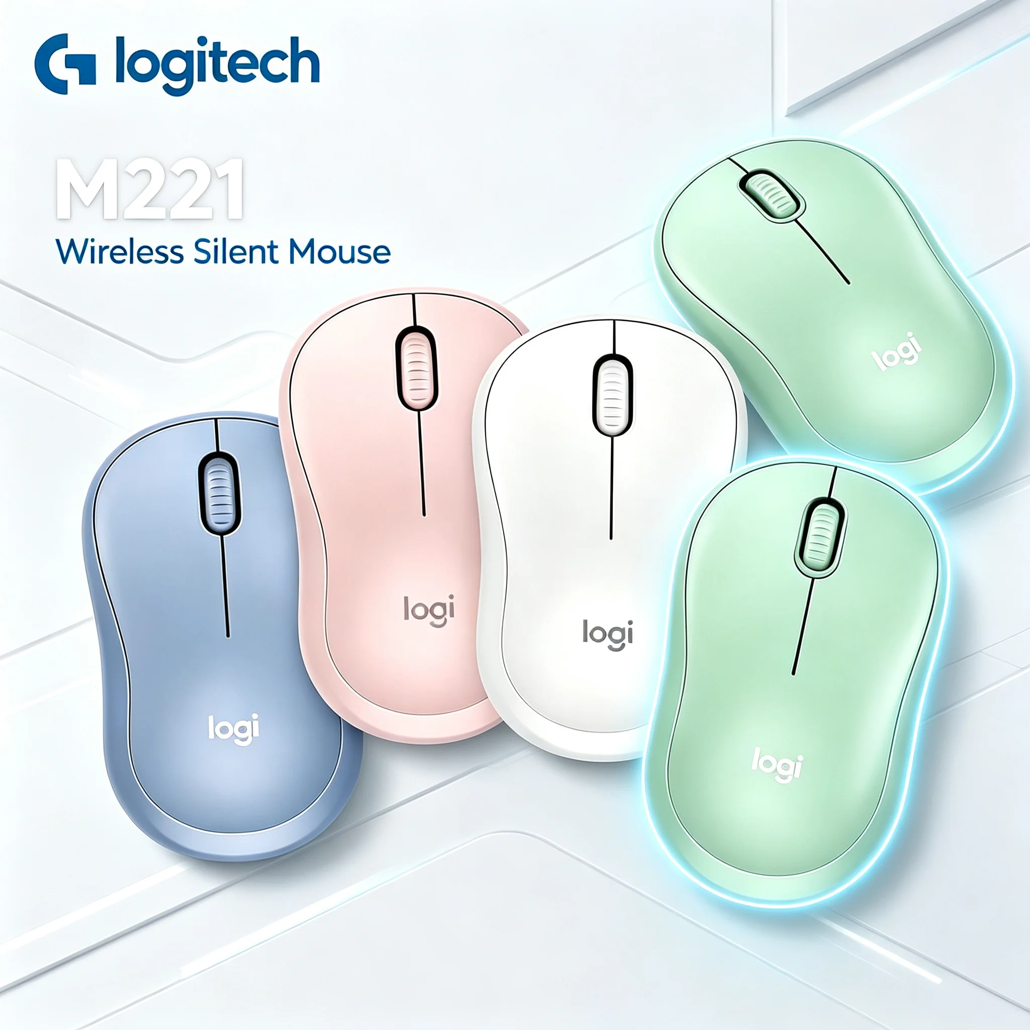 Original Logitech M221 2.4G Wireless Silent Mouse Easy Setup Mice for Notebook PC