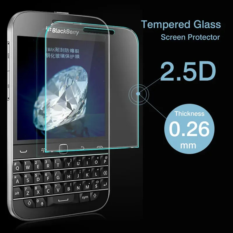 2PCS Tempered Glass For Blackberry Q20 Screen Protector protective film For Blackberry Q20 Glass