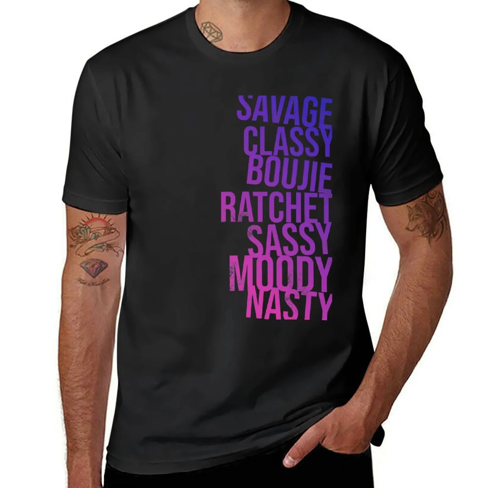 Savage Lyrics T-Shirt vintage plus size tops plain summer clothes mens graphic t-shirts big and tall