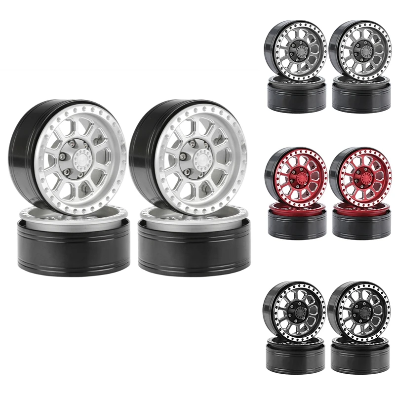 4Pcs 110G/Pcs Heavy Duty 1.9 Beadlock Wheel Rim Hub For 1/10 RC Crawler Car Axial SCX10 Traxxas TRX4 RC4WD D90 VS4-10