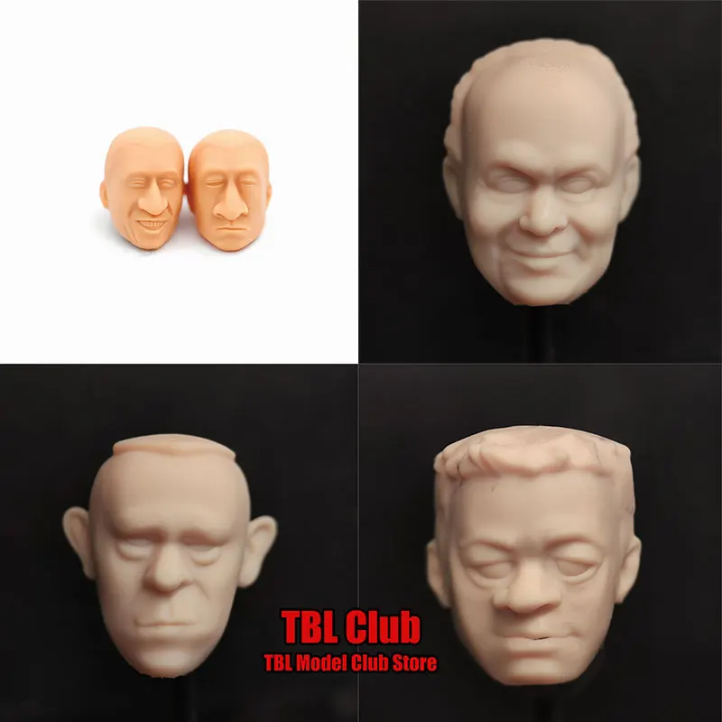 

Unpainted 1/12 Male Soldier Comic Roaming the Jianghu Head Sculpt Marshal Li Tianbao White Model Head For 6inch Action Figure