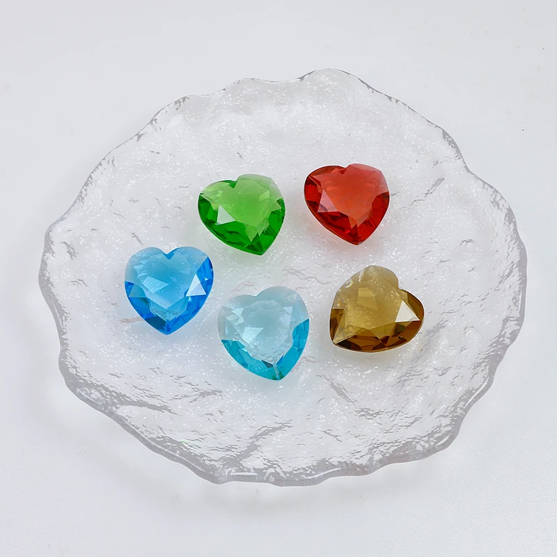 5pcs Opular Gems Big Size Heart Pointed Back Crystal Rhinestone K9 Glass Loose Gemstone Diamonds For DIY Jewelry Decoration 28mm