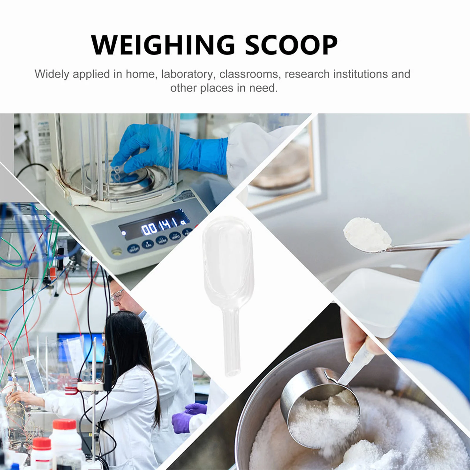 

2 Pcs Measuring Scoop with Measurement Scales Clear Weighing Glass Tool Labs