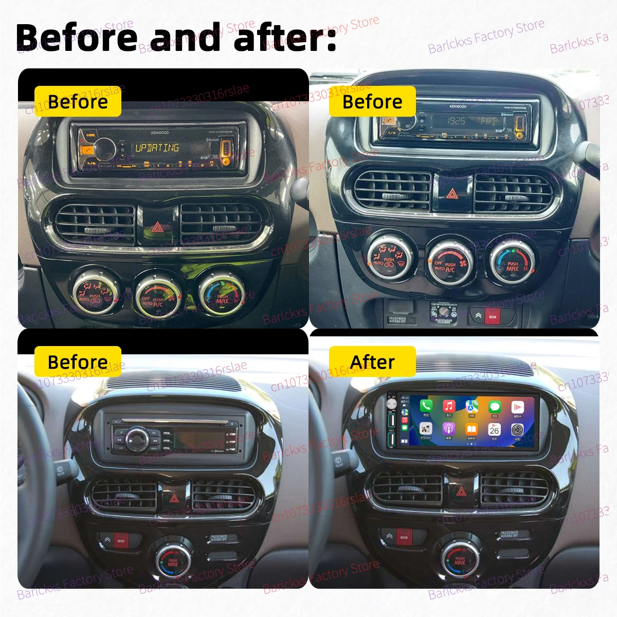 6.86 inch Android 1Din Car Screen Car Multimedia Autoradio Radio Head Unit for Citroen C-Zero Peugeot iOn 2009-2019 Carplay GPS