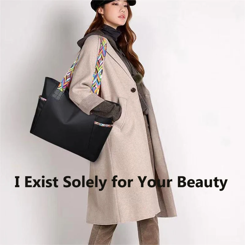 2024 New Waterproof Oxford Nylon Tote Women\'s Bag Versatile Handbag Fashionable Shoulder Large Capacity Canvas Big Bag