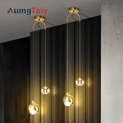 Lampara techo Luces colgantes LED nórdicas, lámpara colgante de bola de cristal, iluminación interior para el hogar, sala de estar, comedor, cocina, baño, decoración lamparas colgantes para techo  lampara mesita noche