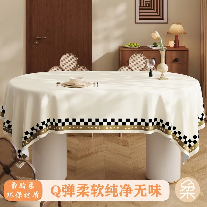 Simple Style Tablecloth, High Grade Waterproof Oil-proof Cover for Dining Table and Coffee Table