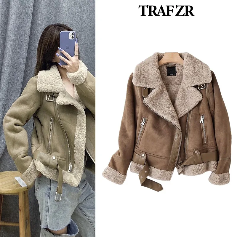 TRAF ZR Winter Parkas Snow Parka for Women Winter Coat Female Elegant Luxury Women\'s Cold Coat Basics Vintage Solid Parkas