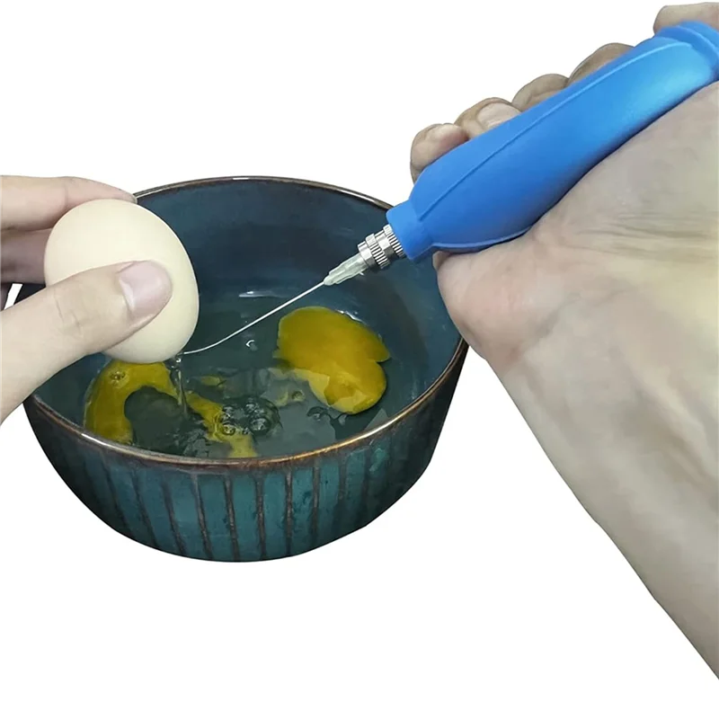 ABRS-2X Easy Egg Blower Empty Egg Tools One Hole Egg Pump And Drill Easter Egg Maker Supplies Blue