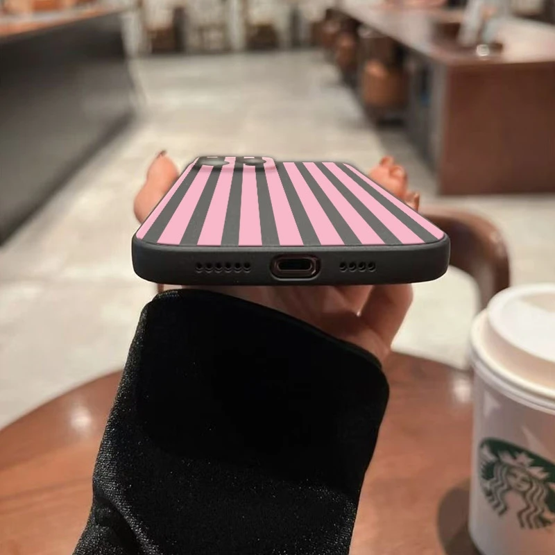 Coque de téléphone à motif de rayures roses minimaliste, étui pour Honor X9C, Honor X9 X8 X7A X7B X6 Magic 7 6 5 4 Lite 300 200 100 90 Pro