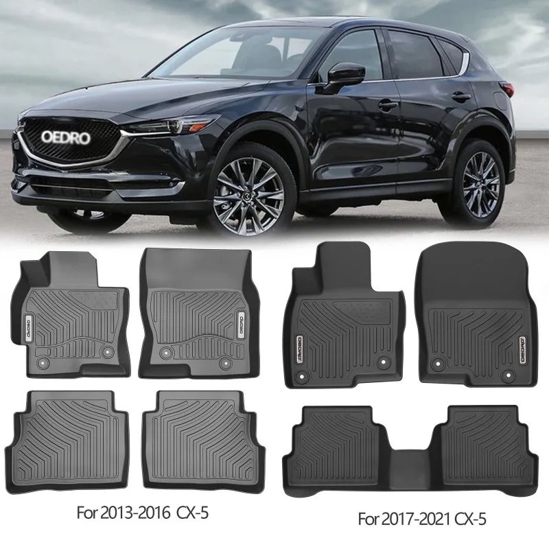 Car Floor Mat Liners for 2013 2014 2015 2016 & 2017-2024 Mazda CX-5 3D Molded TPE Rubber United States