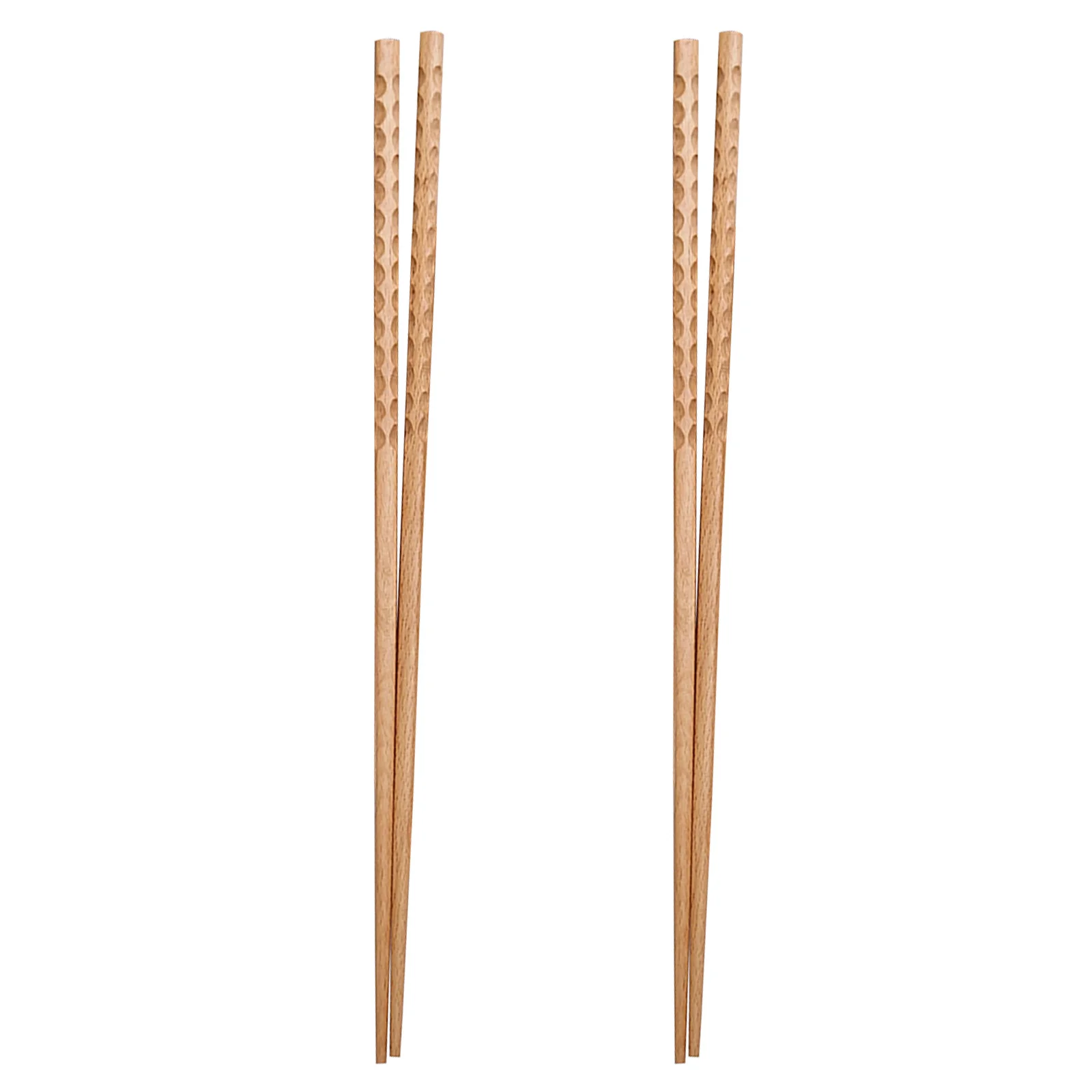 2 Pairs Restaurant Chopsticks Long for Cooking Noodle Hot Pot Wooden Hand-burn Avoiding