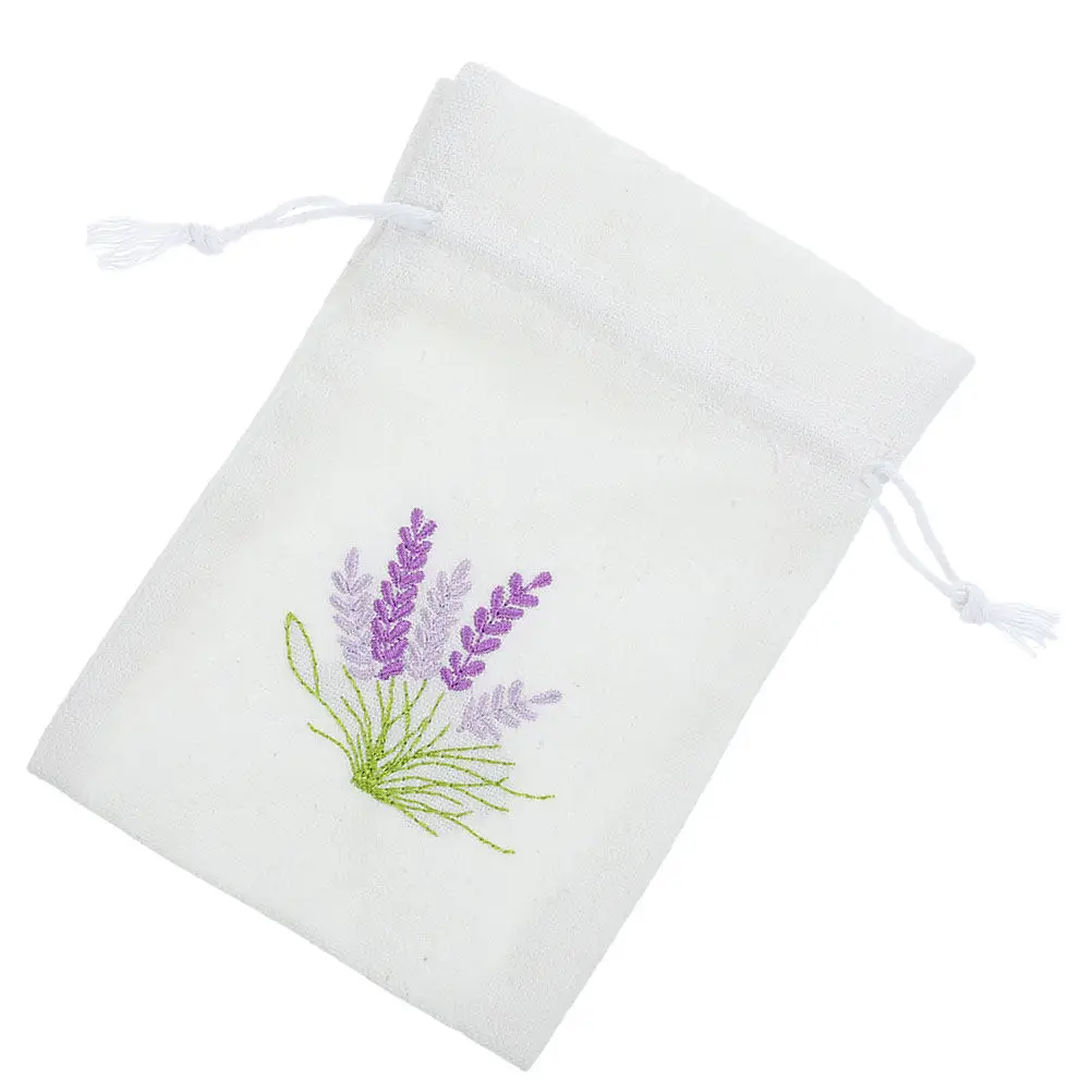 Bolsa de tela de algodón bordada con cordón, vacía, para lavanda, para guardar fragancias, recuerdos de boda, fiestas, dulces