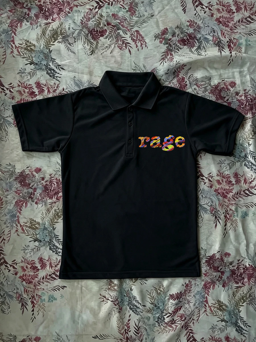 Polo Shirts Vintage Rage Letter Graphic Print Y2k Hip Hop Men's Golf Shirts Streetwear Aesthetic Tee Minimalist and Fashionable