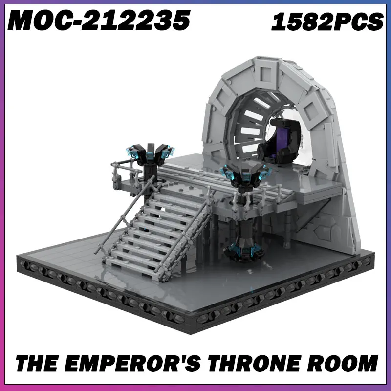 

Строительный блок MOC, серия «Космические войны», «Трон императора», кирпичная модель, образовательная игрушка, подарки для взрослых на день рождения, MOC-212235, 1582 шт.