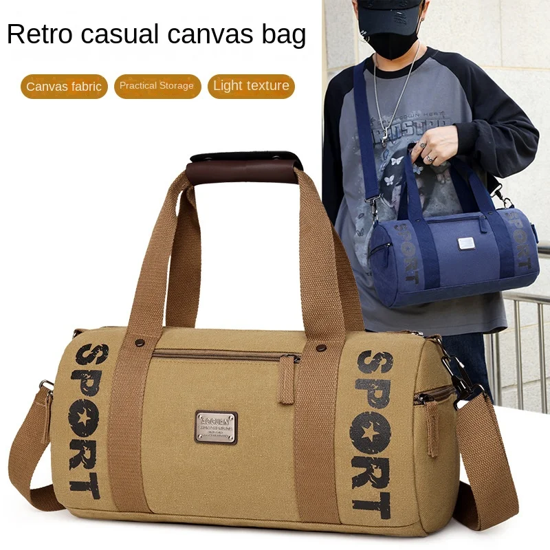 Borsa da palestra borsa da viaggio in tela bagaglio da viaggio maschile femminile borsa sportiva con movimento portatile indossato da una spalla