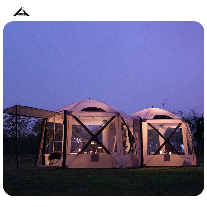 Boteen Restaurant Tent Outdoor Round Gampling Tent Picnic Tents Transparent Waterproof Party