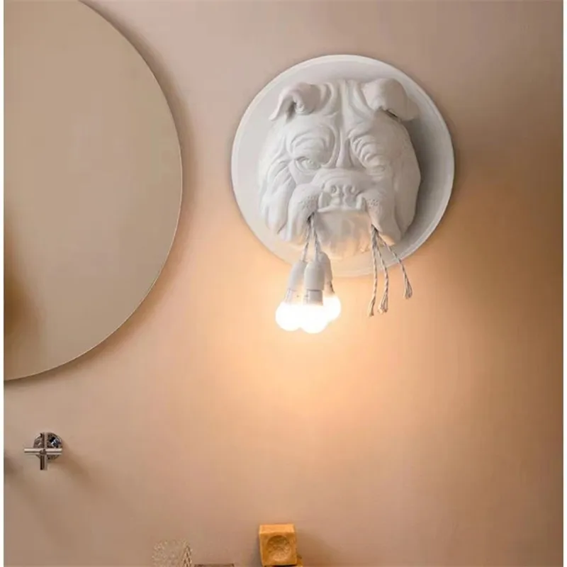 

Karman Amsterdam Animals Wall Lamp Resin dog head lamp Bathroom bedside Light Living Room background bedroom aesthetic lights