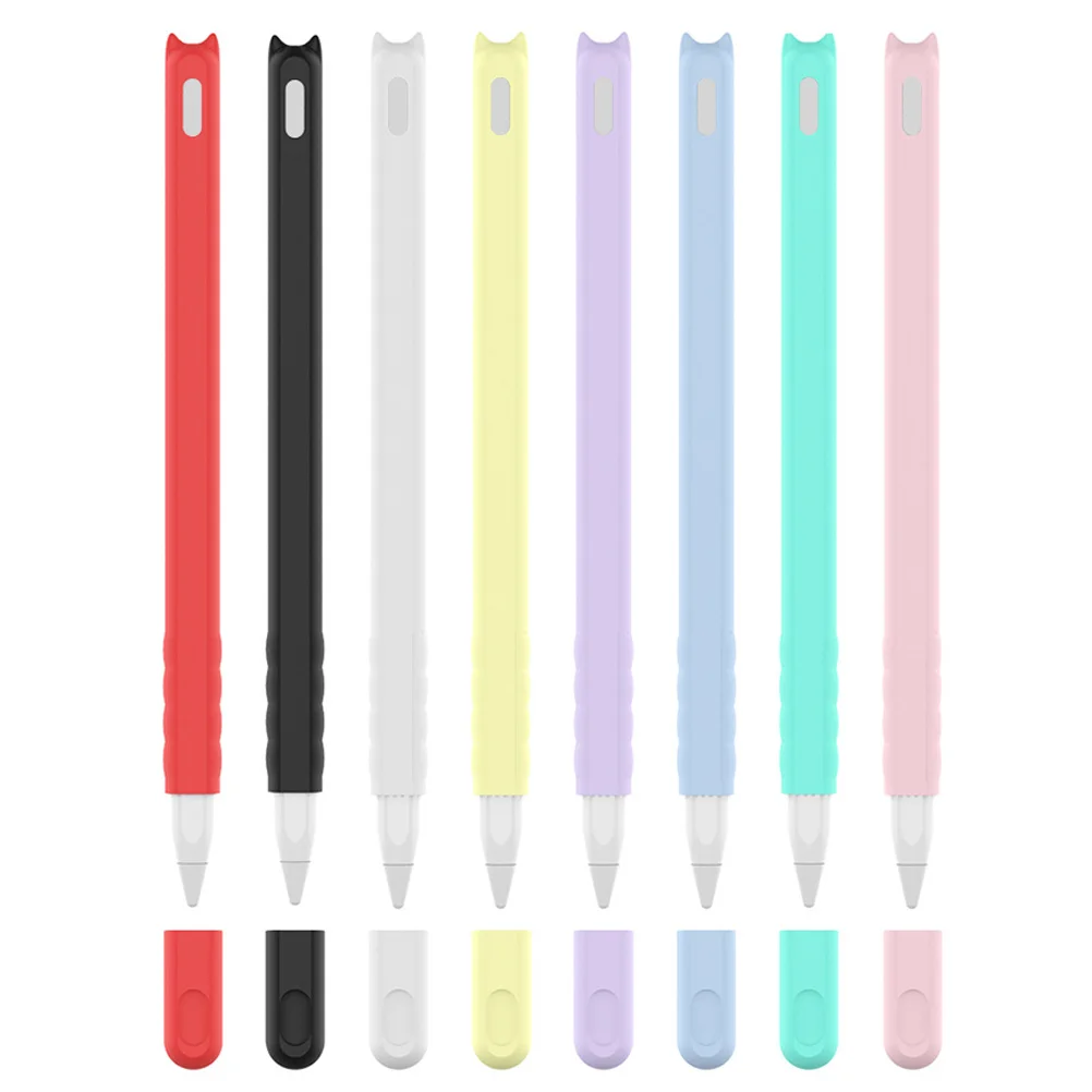 

2pcs Cat Head Design Silicone Pen Cover For 2Nd Gen Pencil Protective Case Compatible With Pencil Touch Screen Stylus