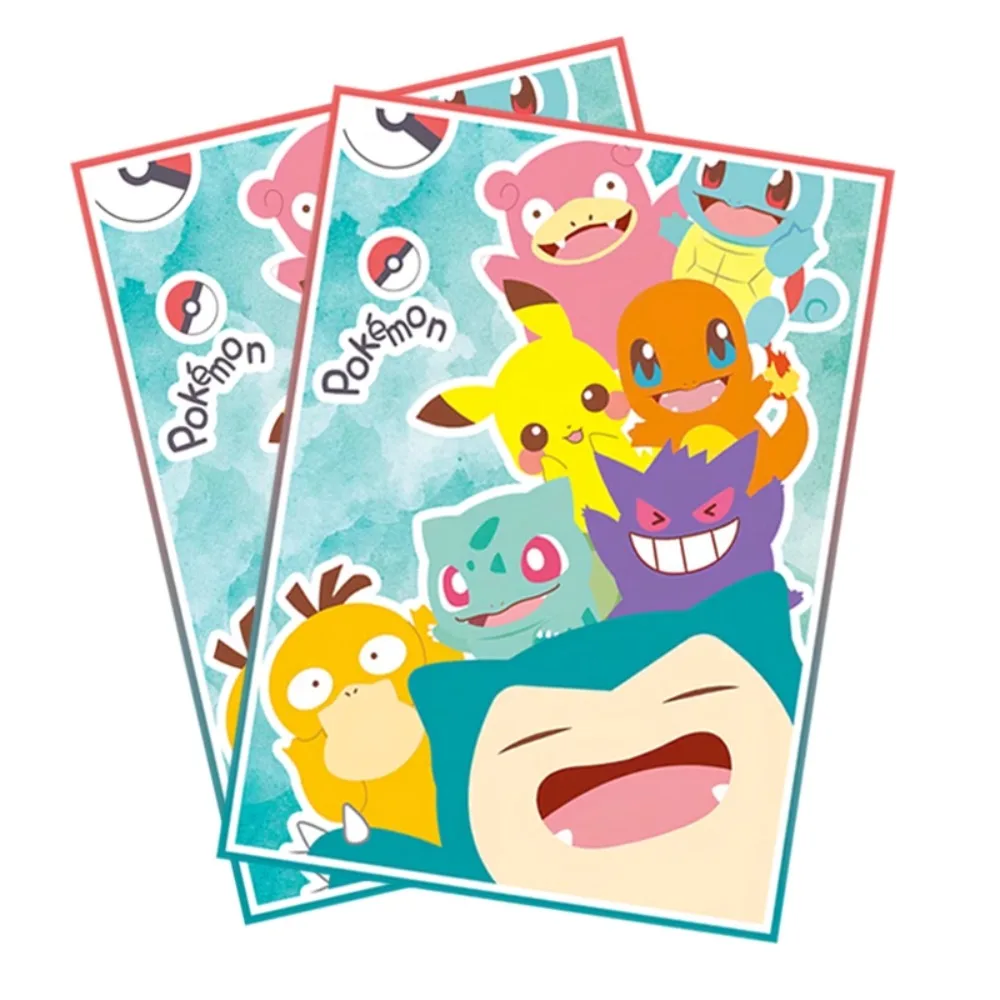 60PCS 66*91mm DIY PTCG Pokemon Charmander Slowpoke Snorlax Anime Peripheral Game Collection Card Sleeve Holiday Gift