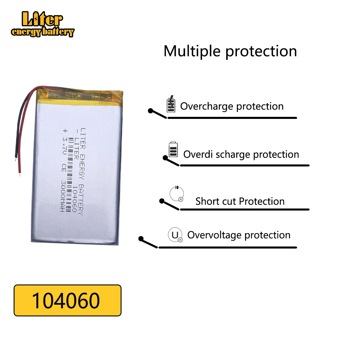 3.7V 3000mAh 104060 litowo-polimerowa bateria litowo-jonowa akumulator do Mp3 MP4 MP5 GPS PSP