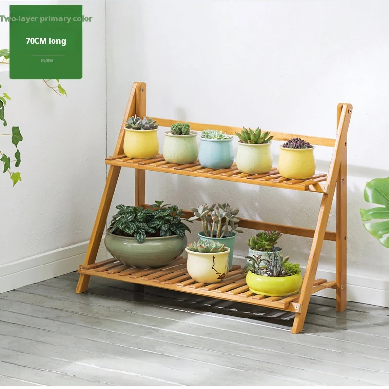 Outdoor Plant stand Balcony folding flower shelf Garden Organizer storage rack living room potted Display stand bamboo furniture