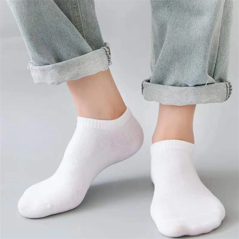 10/20/30/40 Pairs Summer Solid Low Cut Ankle Socks Men Women Sports Socks Odor Proof Sweat Absorbing Sock Male lady Hosiery