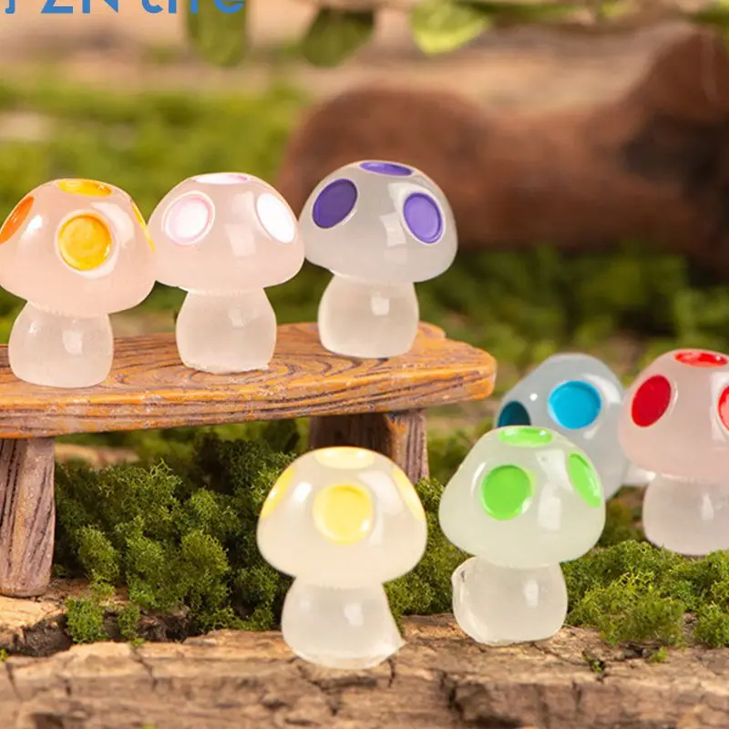 Mini Glow Mushroom Decoration Natural Beauty Fairy Garden Whimsical Trend Delicate Popular Glowing Effect Interior Decoration