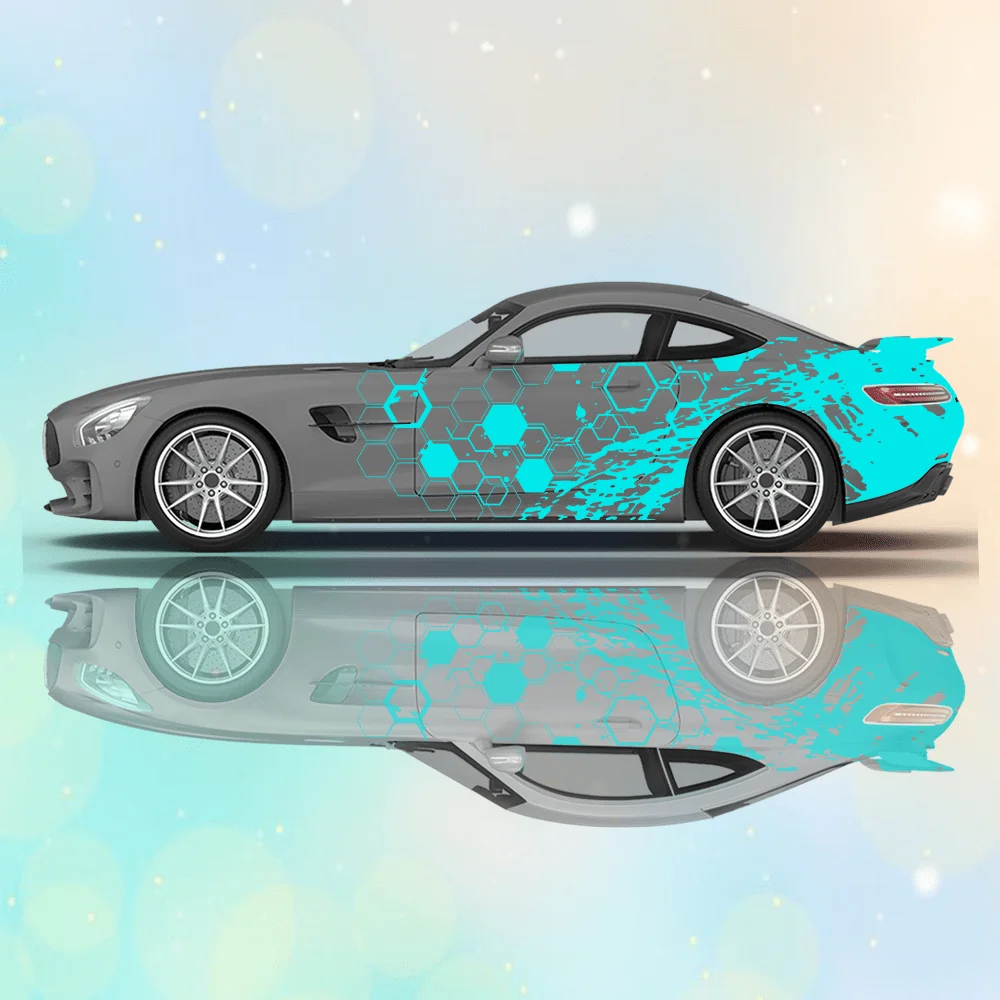 

Honeycomb Geometry Colorful Car Vinyl Wraps Decal Self-adhesive PVC Sticker Suitable for Trucks SUV Decor Auto Accessories Gift