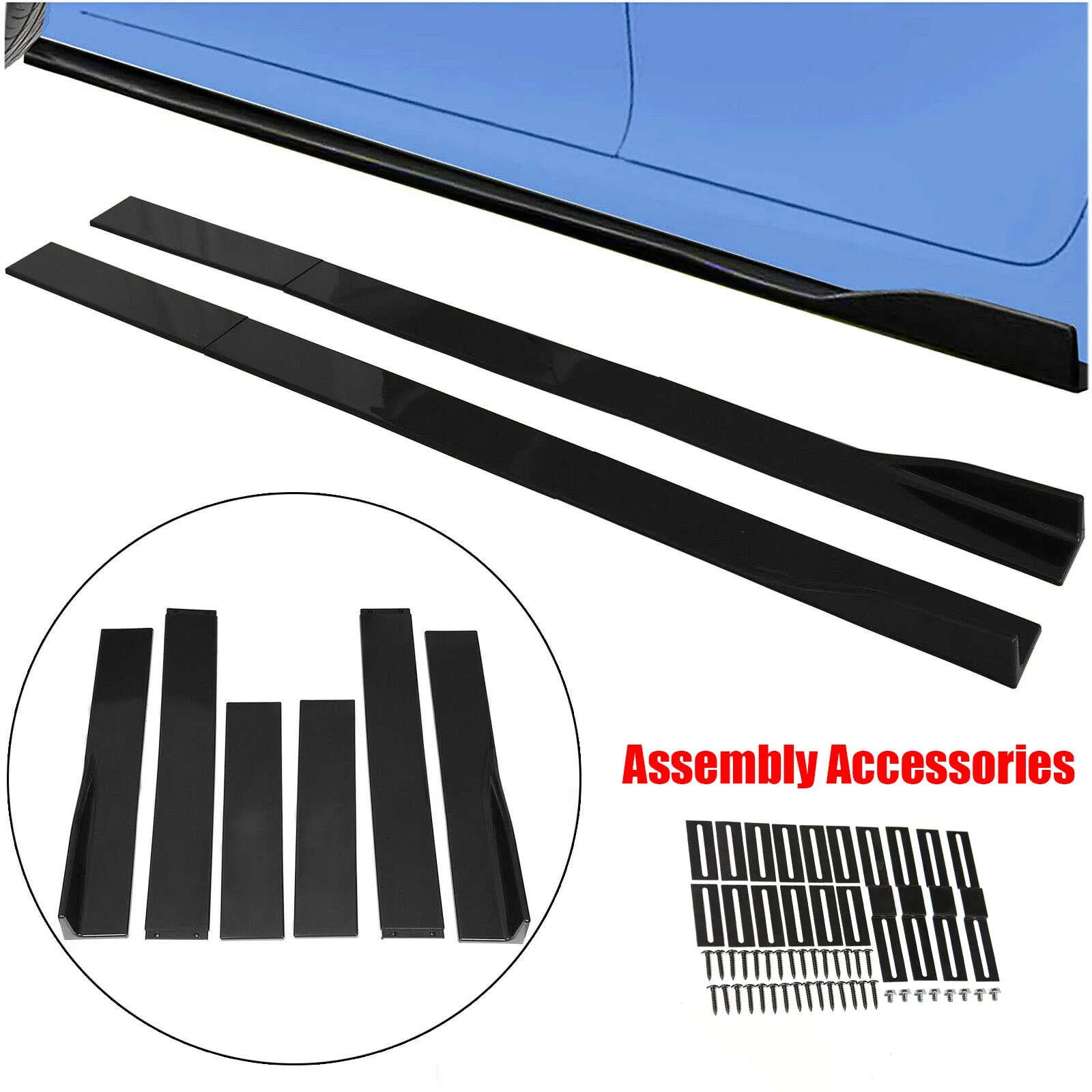 

2.2M 86'' Universal Car Side Skirt Universal Rocker Splitter Extension Rocker Panel ProtectorLip Car Styling Accessories