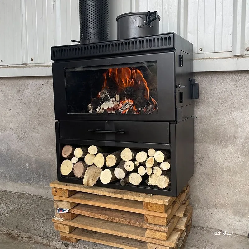Real fire wood-burning fireplace Firewood heating Rural household indoor B & B Villa firewood European-style heating stove