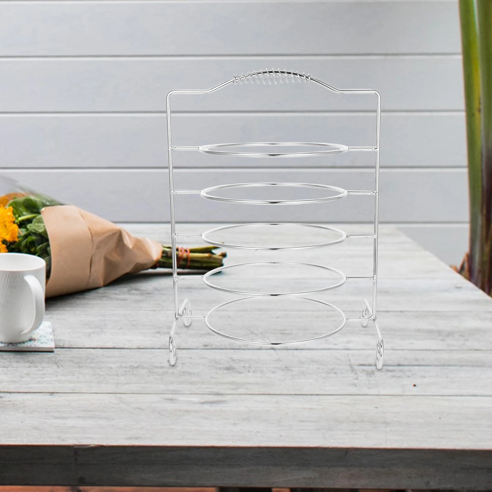 

5 Tier Multilayer Barbecue Rack Iron Food Platter Stand Space Saving Buffet Display Dessert Holder for BBQ Restaurants