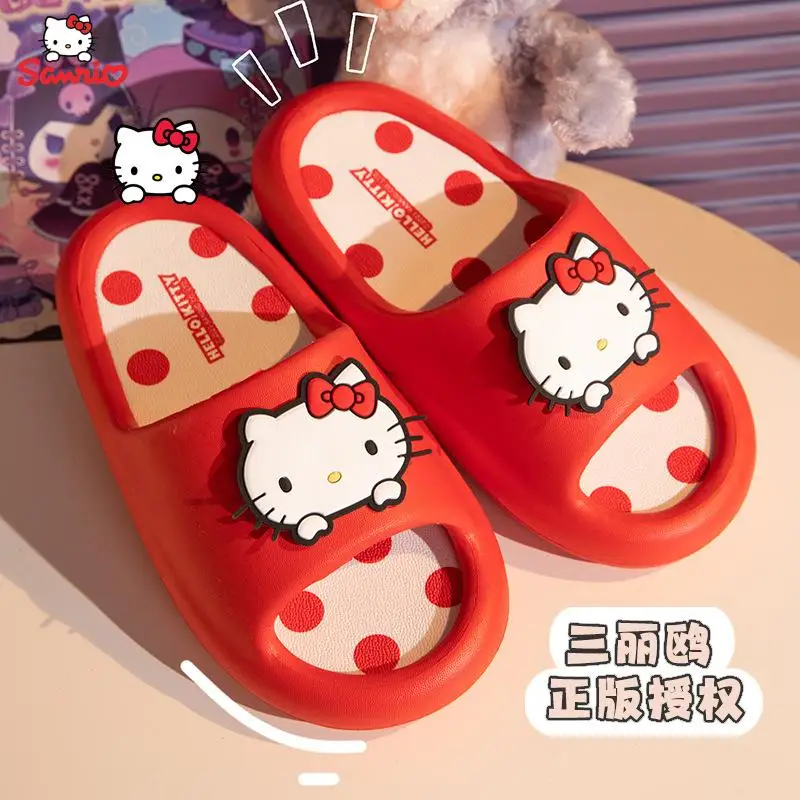 

Cartoon Sanrio Slippers Hello Kitty Cinnamoroll Kawaii Summer Girl Slippers Students Indoor Soft Bottom Outer Wear Slippers Gift