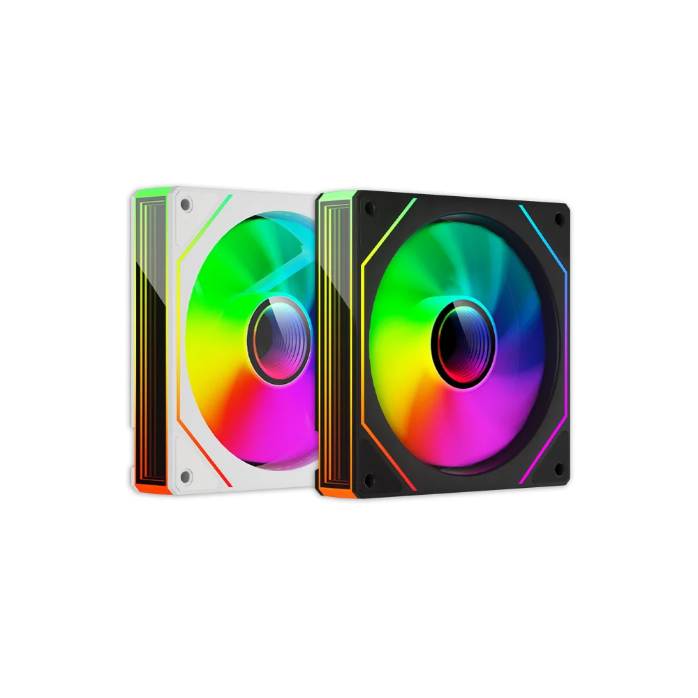 パワートレイン PRISM 7 PRO コンピューターケースファン 120mm ARGB シャーシファン 12V 4ピン PWM 大風量 リバースCPU冷却ファン