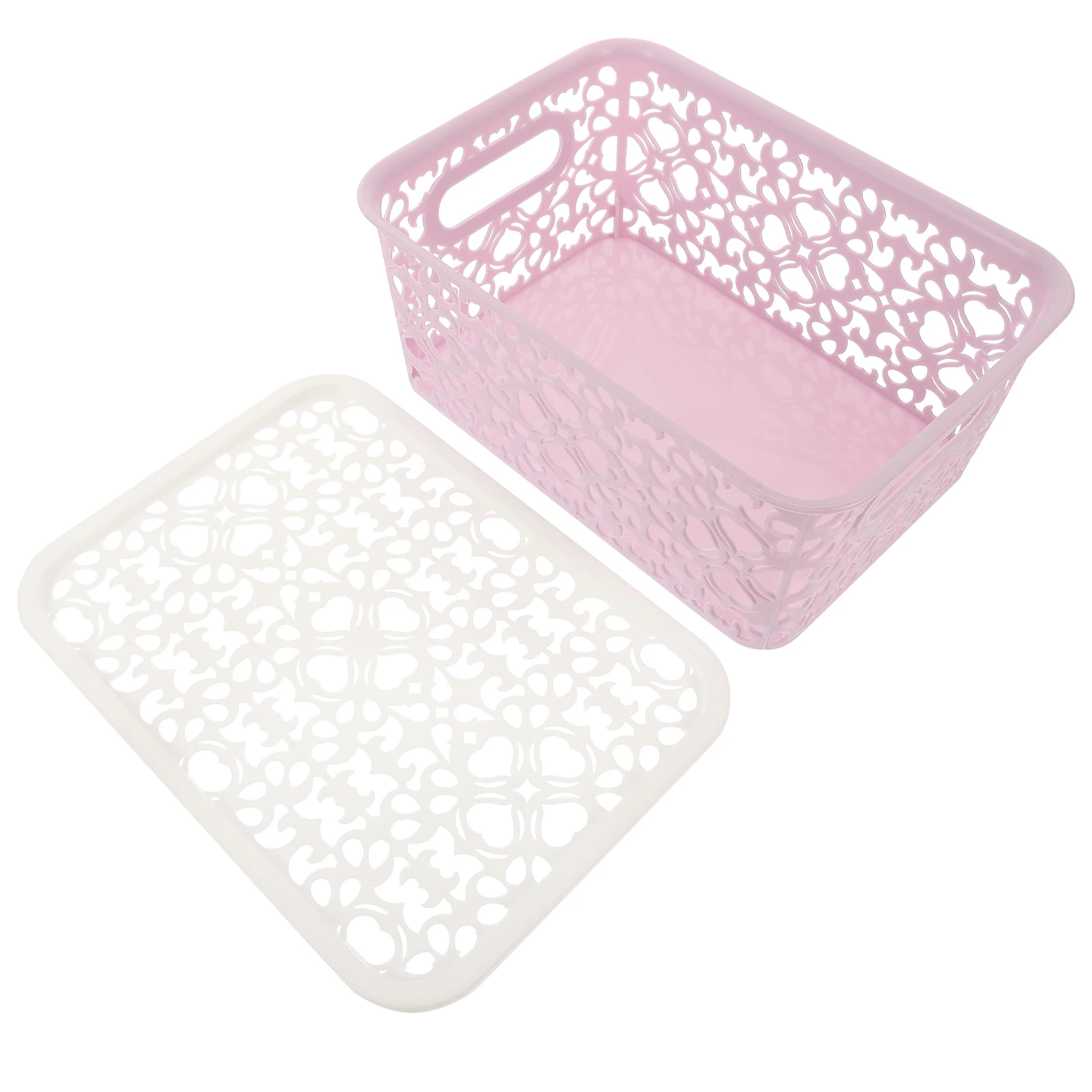

Hollow Out Underwear Storage Box Bins Stackable Basket Lid Plastic Containers Retro Pattern Durability Versatility