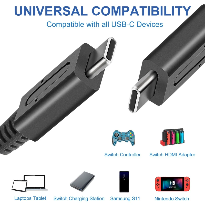

Switch charger with charging cable, AC adapter compatible with OLED lights, support TV mode, fast charging