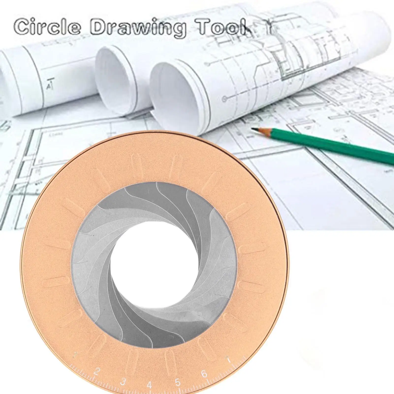 Plantilla de dibujo circular ajustable, 12,5 cm de diámetro, duradera, fácil de usar para proyectos de artesanía de carpintería