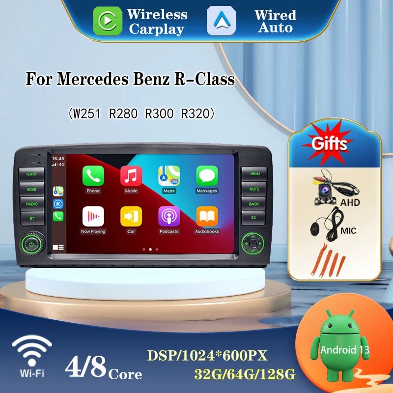 راديو سيارة أندرويد مقاس 9 بوصات AI لسيارة Mercedes Benz R-Class W251 R280 R300 R320 R350 AMG autoradio GPS Navi