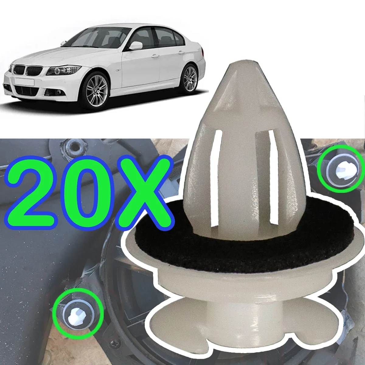 20/50X Interior Door Card Panel Trim Cover Fixing Clips Seal Ring For BMW 5 Series E12 E34 E39 E60 Front Rear Holder Retainer