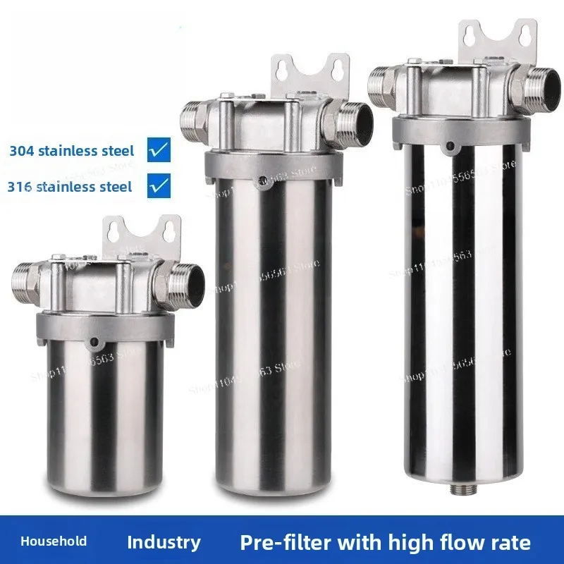 

Pressure Resistant 10 Inch Stainless Steel Filter - 304/316 for Home & Industrial Water Purifier (1/2" 3/4" 1")