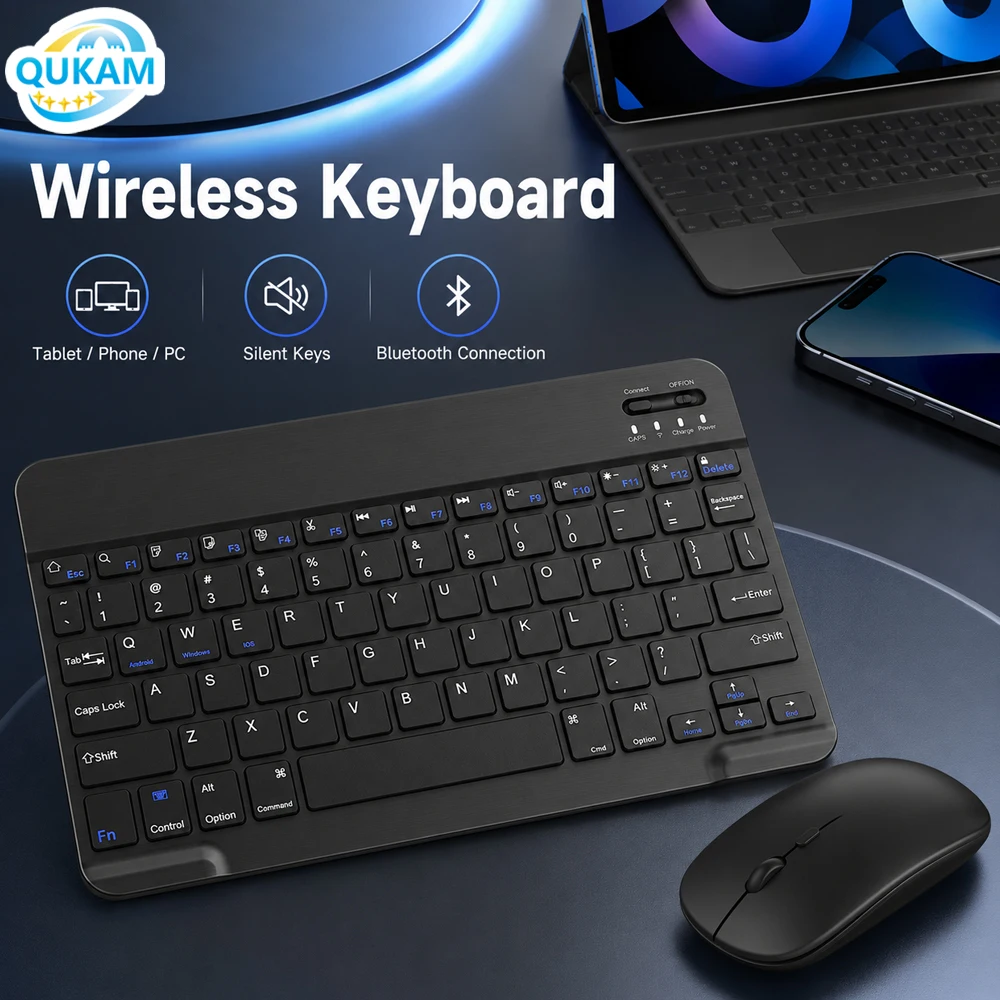 2026 New Bluetooth Keyboard Mouse For iPad Slim Rechargeable Wireless Keyboard For Apple Samsung Xiaomi Tablet Phone PC Keyboard