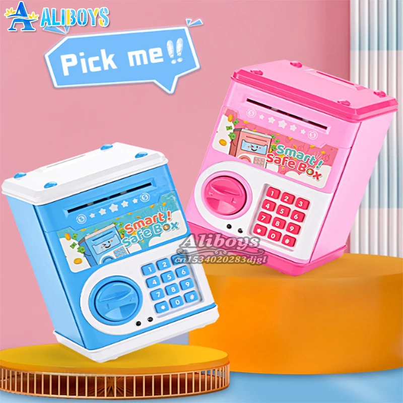 Electronic Piggy Bank Password Roll Money Box Automatic Induction Saving Coin Cash Safety Box Educational Toy Children's Gift