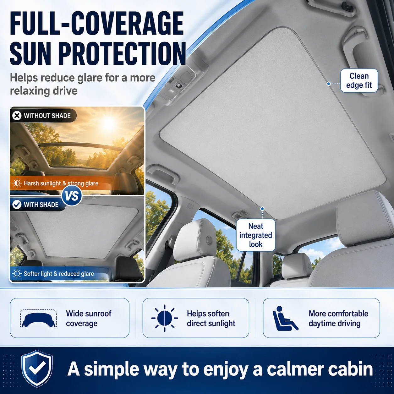 Suede Electrostatic Sunroof Sunshade UV Protection Easy Installation For Neta S Neta U Car Interior Accessory