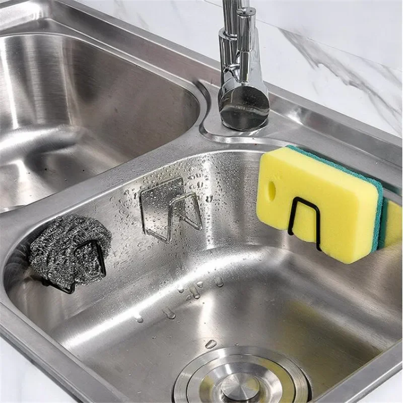 Keuken Spoelbak Sponzen Houder Zelfklevende Afvoer Droogrek Keuken Muur Haken Accessoires Organizer Dish Rack Kitchen Sponge