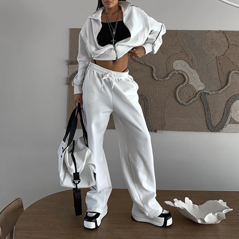 

Women Two Piece Sets Pant Set Tracksuit Jogger Y2k Sweatshirts Autumn Winter Sports Elastic Waist Streetwear Pants Matching Sets