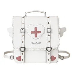 Lolita Wing Heart Cross zaino borsa studenti delle scuole borsa a tracolla per Laptop borsa per Laptop zaino Cosplay