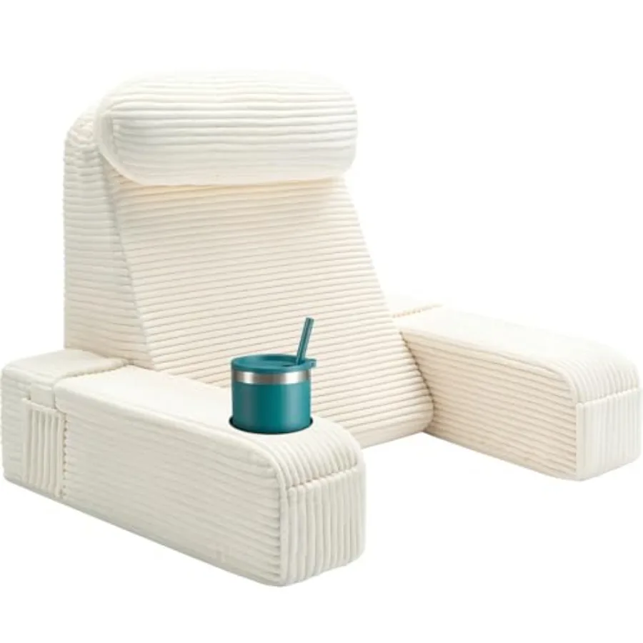 

Readg Pillow for Adults, Back Pillow for Bed Sittg Up, Backrest Pillow for Sittg Bed, Detachable Arms with Built-in Cup and Pho