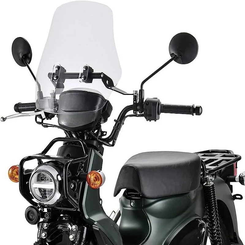Motorcycle Front Windshield Kit Aluminum Mount Bracket Clear Screen Wind Deflector For CT125 Style Bike Modification Accessory