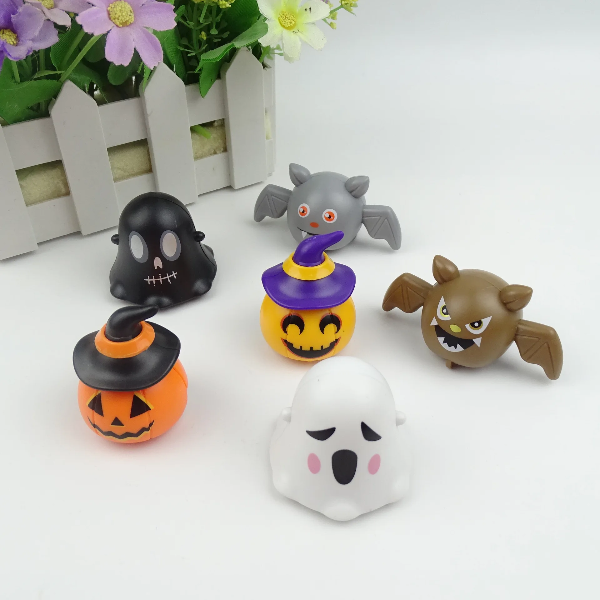 5Pcs Children's Pull Back Car Toys Halloween Novelty Bat Pumpkin Ghost Small Car Fun Children's Gifts Twisted Egg Toys